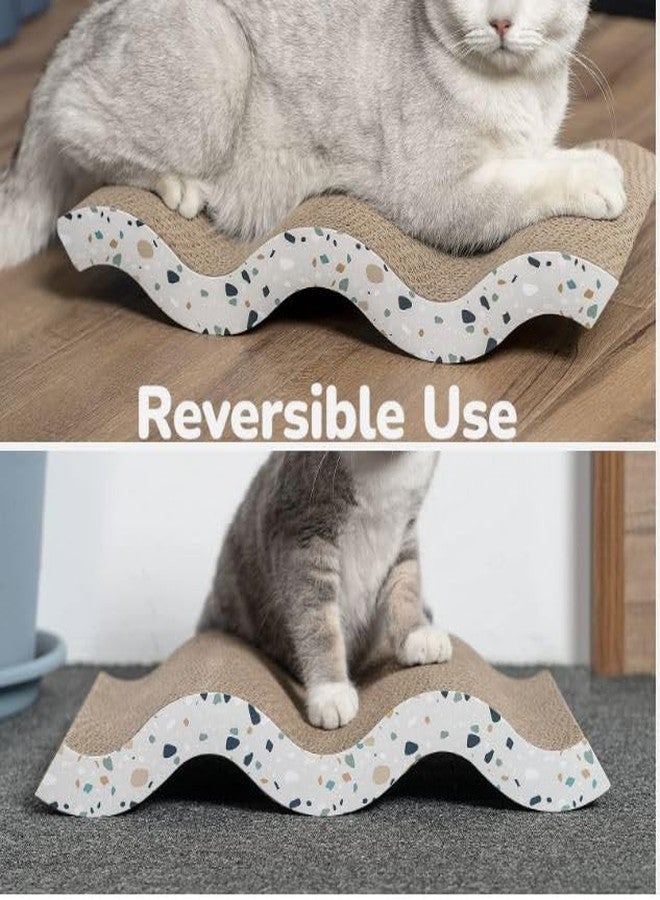 KittuPet Cat Scratcher Cardboard 4 in 1 Reversible Scratching Pad Recyclable Corrugated Scratch Toy with Wave Shape & 10ML Catnip Cat Scratch Lounge for Furniture Protection Scratch Board - Image 5